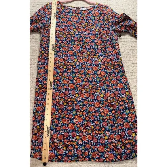 Old Navy Women's Floral 3/4 Sleeved Shift Dress Size Medium Tall Knee Length - Picture 5 of 6
